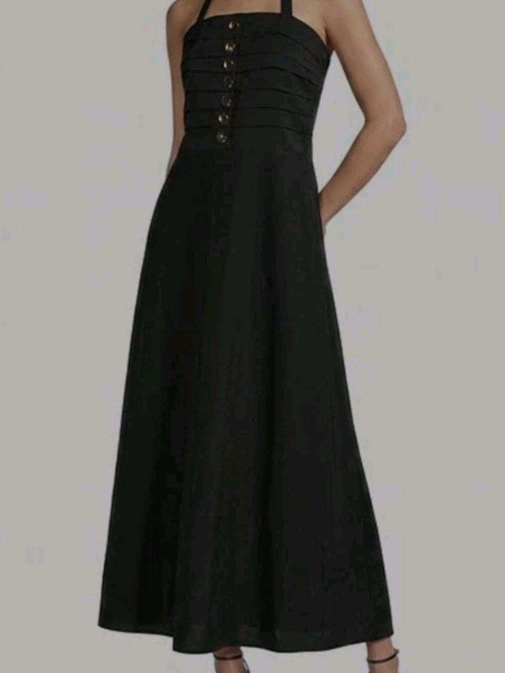 Antonio Melani Cecila Button Front A-line Halter Dress